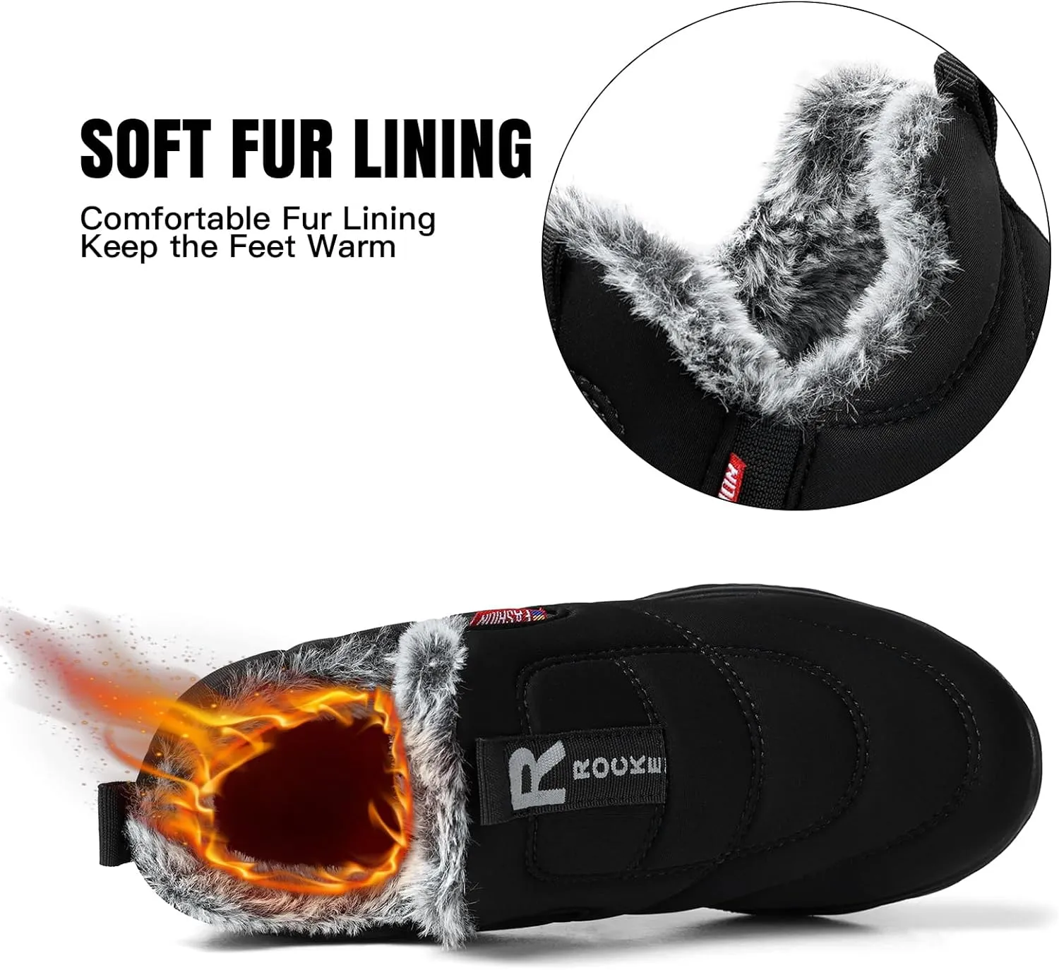 SHIBEVER Womens Winter Snow Boots: Waterproof Insulated Warm Fur Lined Ankle Slip On Walking Comfortable Outdoor Boot