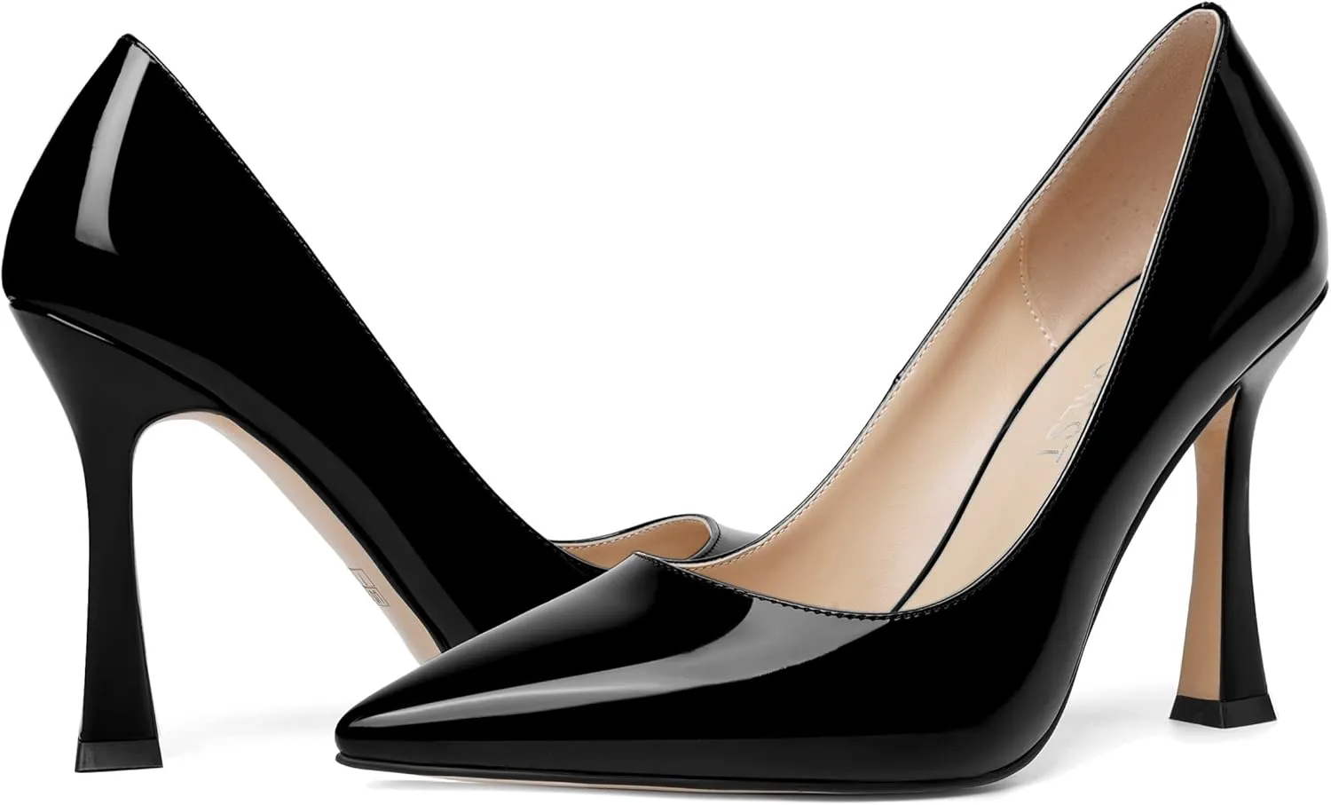 SHOWFOREST Womens Pointed Toe Slip On Sexy Evening Patent Stiletto High Heel Pumps Shoes 4 Inch