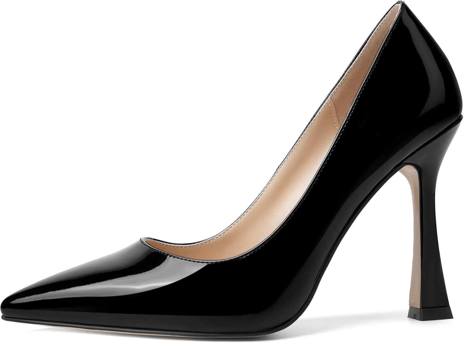 SHOWFOREST Womens Pointed Toe Slip On Sexy Evening Patent Stiletto High Heel Pumps Shoes 4 Inch