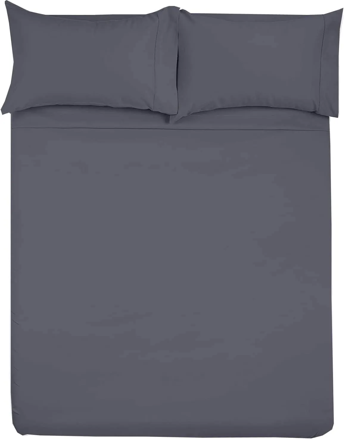Shreem Linen Microfiber RV Sheet Sets, 48x75 3/4 Full Bunk, Dark Grey Solid - Fits Mattresses up to 8 Inches Deep, 4 Piece RV Bed Sheets for Campers, Motorhomes, and Travel Trailers