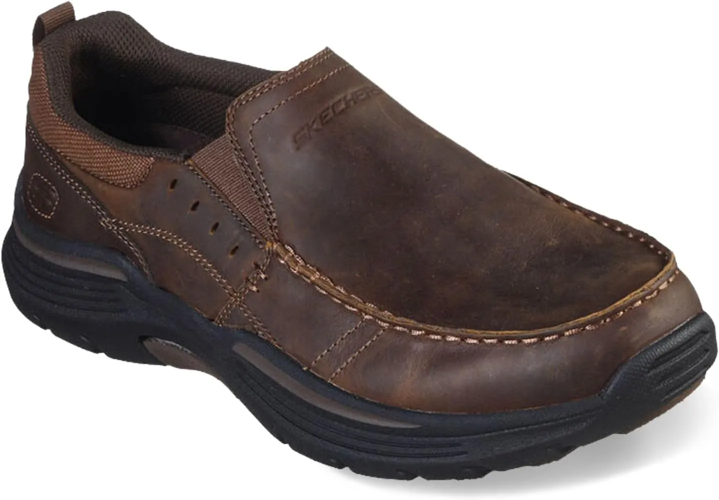 Skechers Men's Expended-Sevenoleather Leather Slip on Moccasin