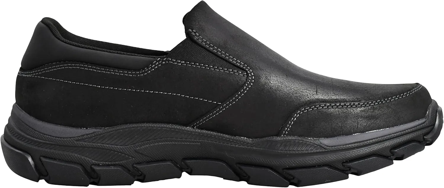Skechers Men's Respected Calum Goodyear Rubber Low Profile Leather Slip-On with Twin Gore