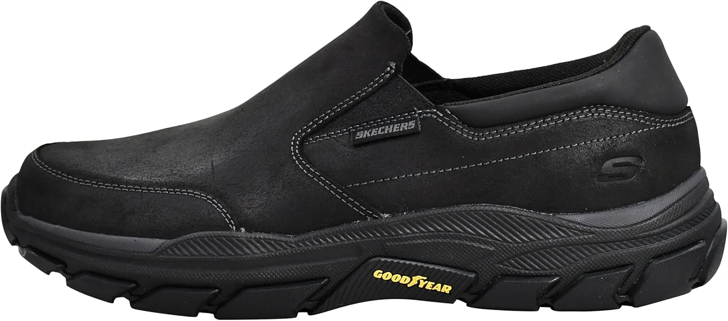 Skechers Men's Respected Calum Goodyear Rubber Low Profile Leather Slip-On with Twin Gore
