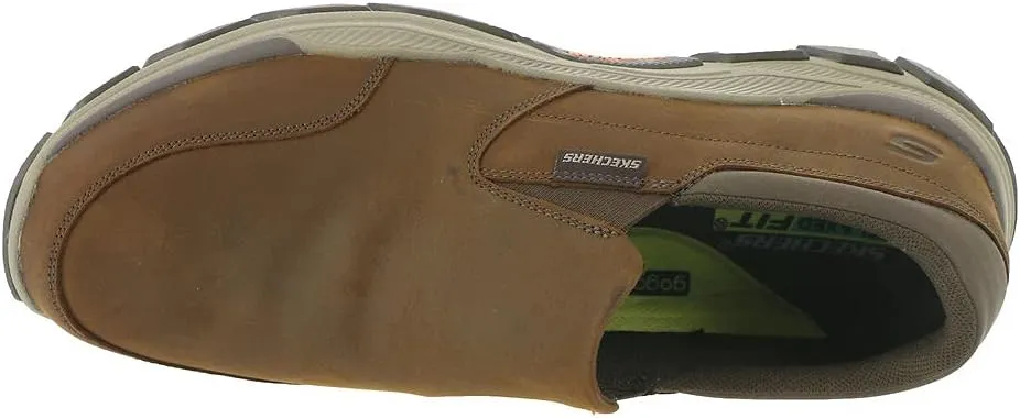 Skechers Men's Respected Calum Goodyear Rubber Low Profile Leather Slip-On with Twin Gore