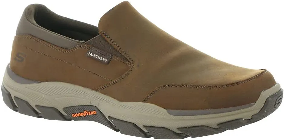 Skechers Men's Respected Calum Goodyear Rubber Low Profile Leather Slip-On with Twin Gore