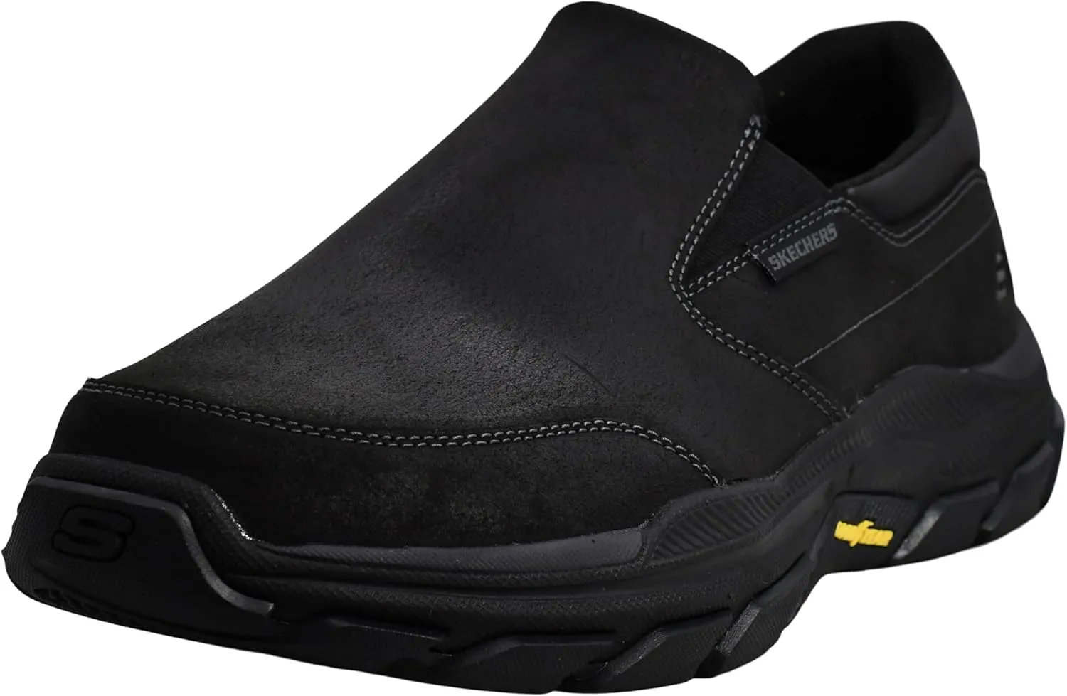 Skechers Men's Respected Calum Goodyear Rubber Low Profile Leather Slip-On with Twin Gore