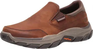Skechers Men's Respected Calum Goodyear Rubber Low Profile Leather Slip-On with Twin Gore