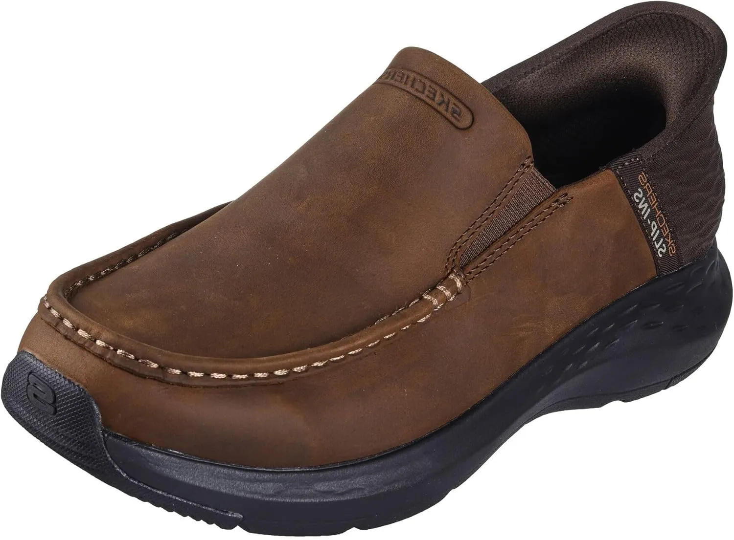 Skechers Men's Slip-ins Relaxed Fit: Parson - Oswin, Dark Brown, Size 9 Medium