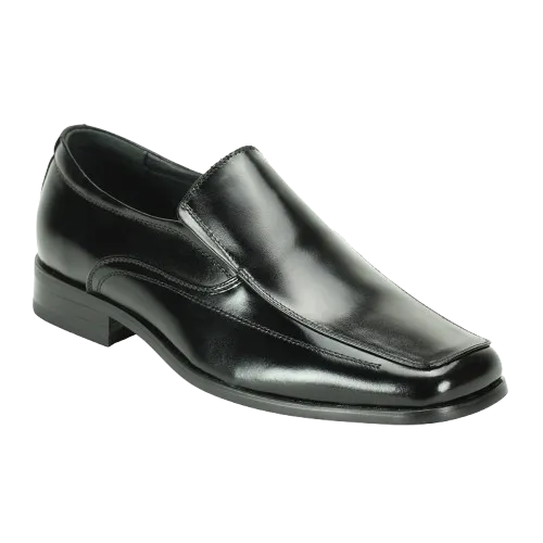 Sleek Black Leather Slip-On Shoes