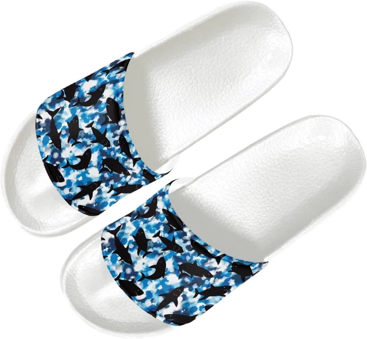 Slide Sandal for Men Boys Lightweight Casual Open Toe Flat Slides Shower Slippers for Home Bathroom Beach Pool