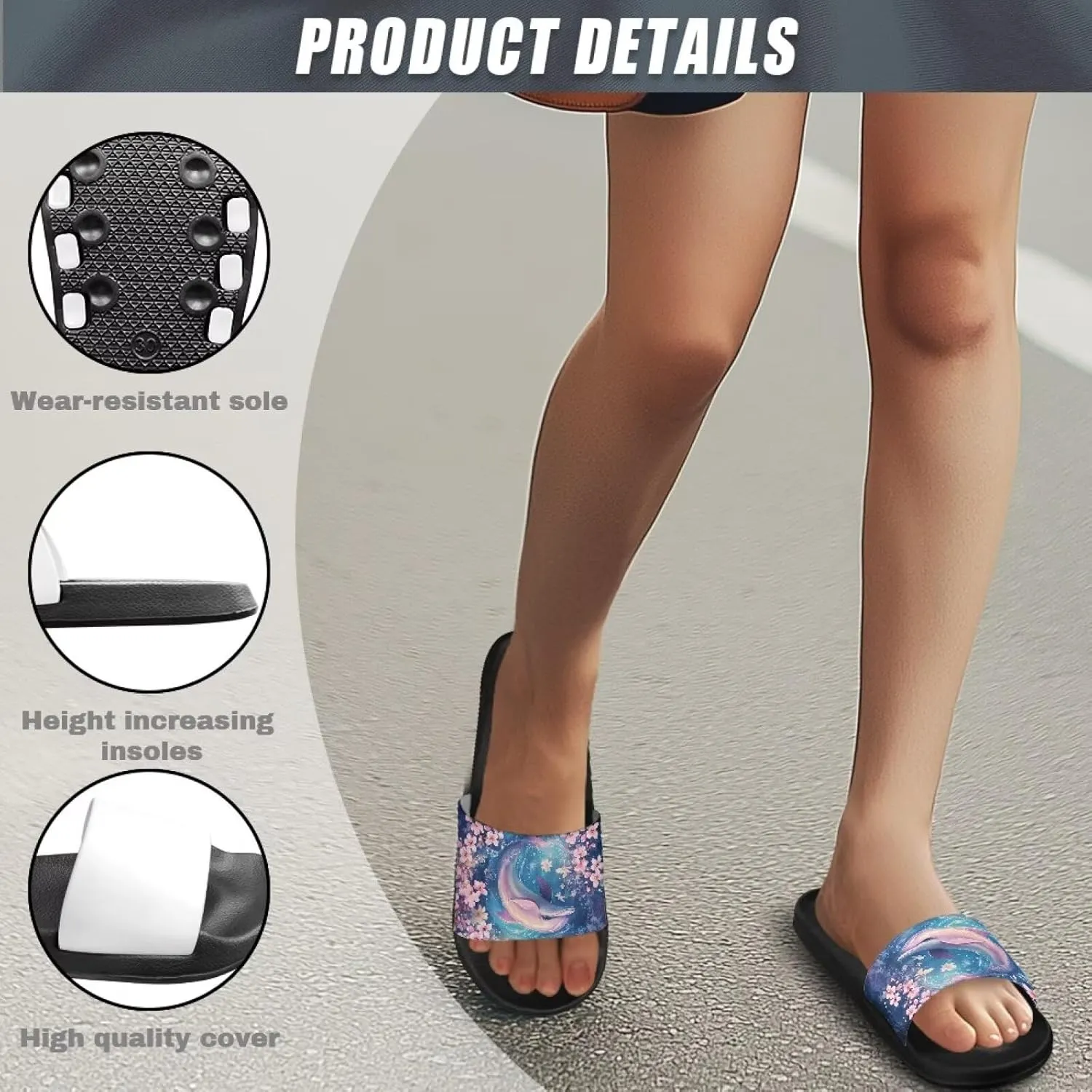 Slides for Women - Soft, Comfy, Relax Slippers, Non-slip Slides Womens, Easy to Clean, Shower, Swimming, Beach, Indoor and Outdoor Slides for Women
