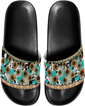 Slides Sandals for Women Slip On Flat Sandals Open Toe Comfort Beach Sandals Slippers