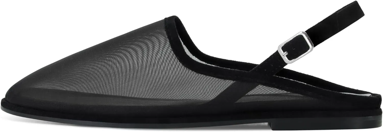 Slingback Mesh Flats for Women Tulle Slip On Casual Work Ballet Flats