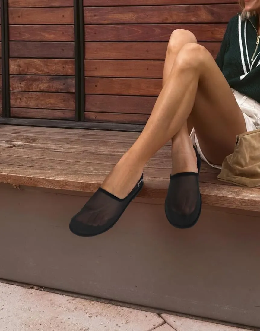 Slingback Mesh Flats for Women Tulle Slip On Casual Work Ballet Flats
