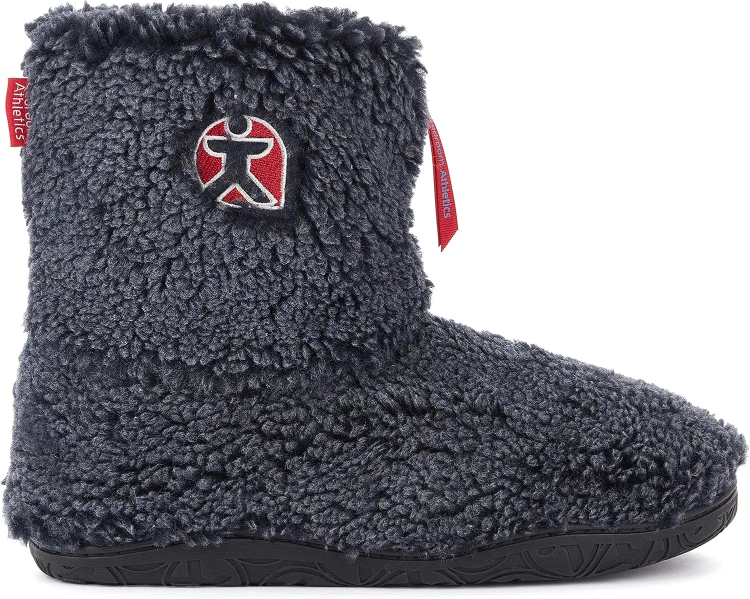 Slipper Boots for Men Indoor Outdoor - Warm Sherpa Memory Foam House Slippers - Non-Slip Outsole, Machine Washable, Zip Up - Washed Black - Mens Slippers - Gosling