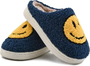 Smile Face Kids Happy Face Soft Plush Warm Slipper Anti-Slip Winter Fluffy House Shoes Soft Memory Foam Comfort Cotton Slippers Indoor and Outdoor
