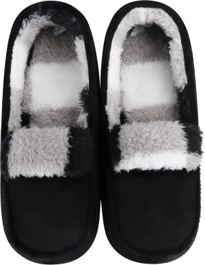 Snoozies Alpine Plaid House Slippers for Men, Non-Skid Soft Sole Slippers for Men, Warm Sherpa Fleece-Lined Indoor Slippers