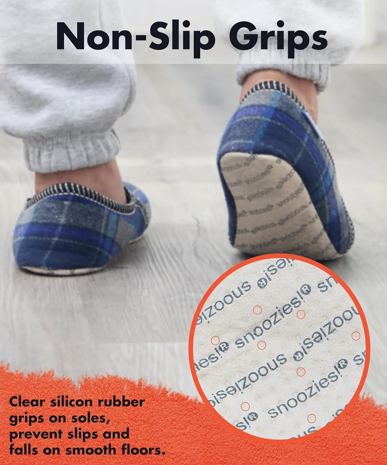 Snoozies Alpine Plaid House Slippers for Men, Non-Skid Soft Sole Slippers for Men with Warm Sherpa Fleece Lining