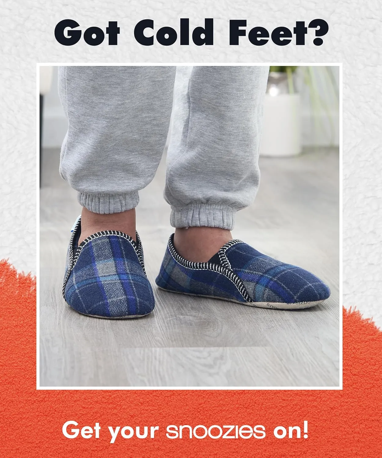 Snoozies Alpine Plaid House Slippers for Men, Non-Skid Soft Sole Slippers for Men with Warm Sherpa Fleece Lining