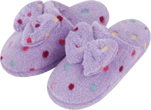 Snoozies Dottie Scuff Pedicure Pedicure Slippers for Women Indoor - Comfy and Cute House Spa Spa Slippers with Bow and Non-Skid Sole - Polka Dot Ladies Pedicure Slides