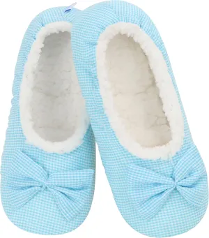 Snoozies Flat Ballet Slippers for Women Indoor, Lightweight and Soft Sherpa-Lined Slipper Socks Non-Skid, Ladies Gifts