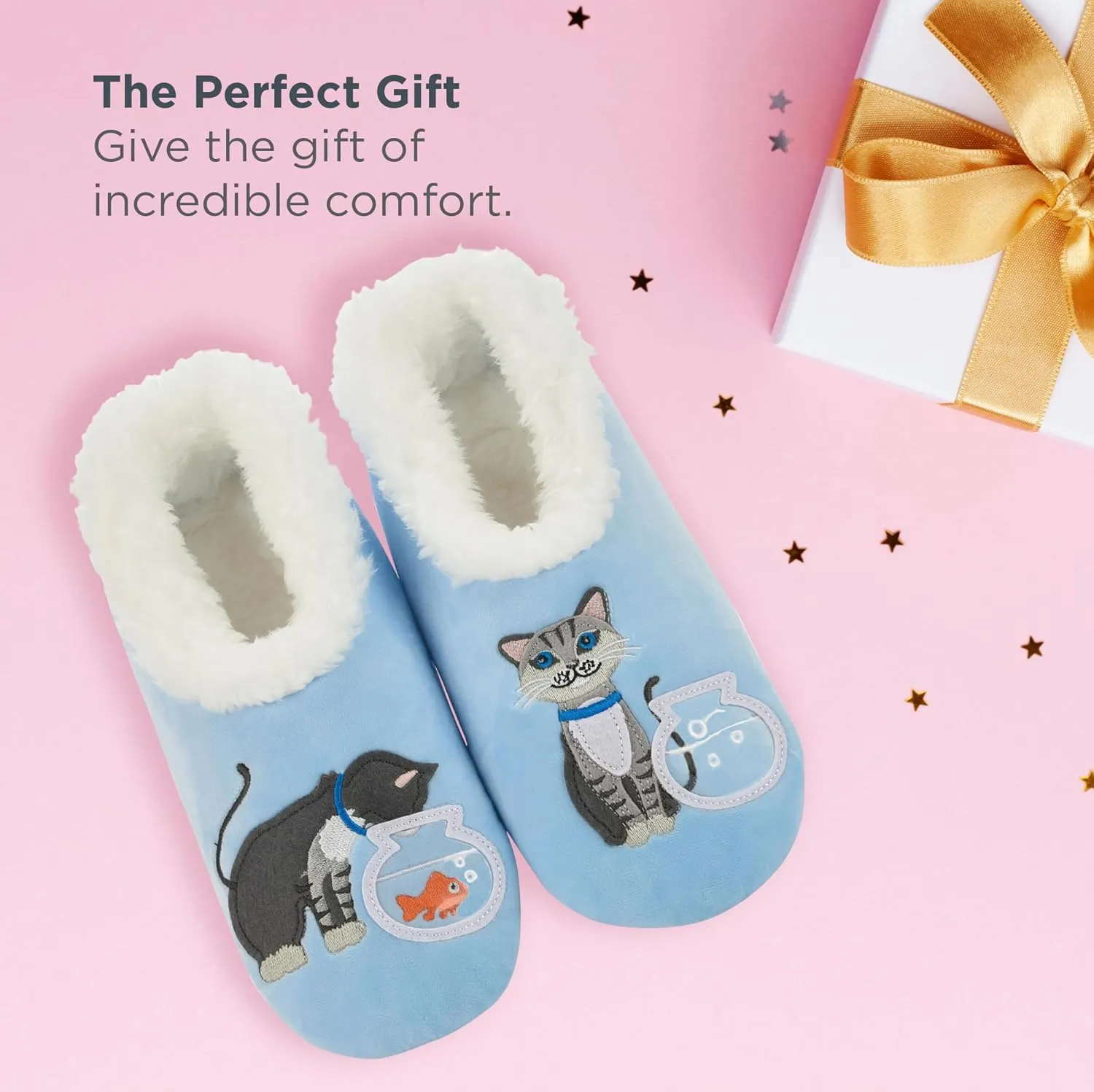Snoozies Pairable Slipper Socks - Funny House Slippers for Women, Non-Slip Fuzzy Slipper Socks