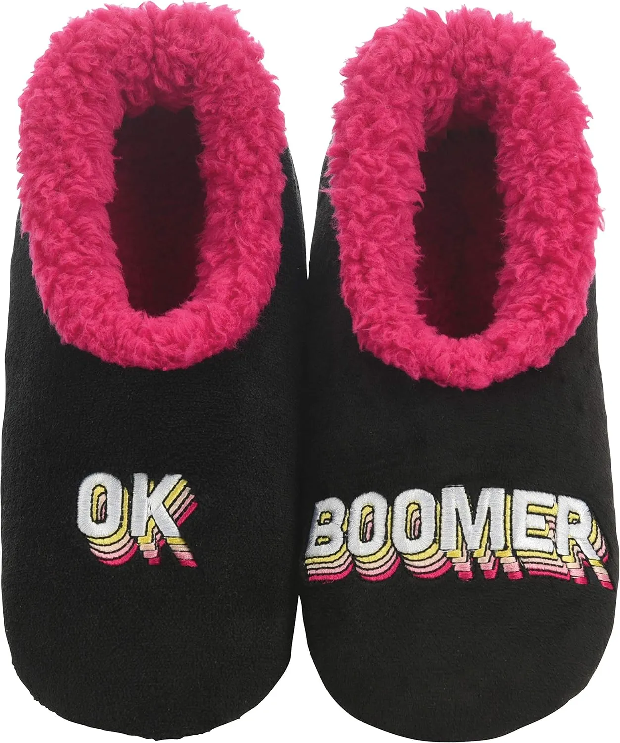 Snoozies Pairable Slipper Socks - Funny House Slippers for Women, Non-Slip Fuzzy Slipper Socks