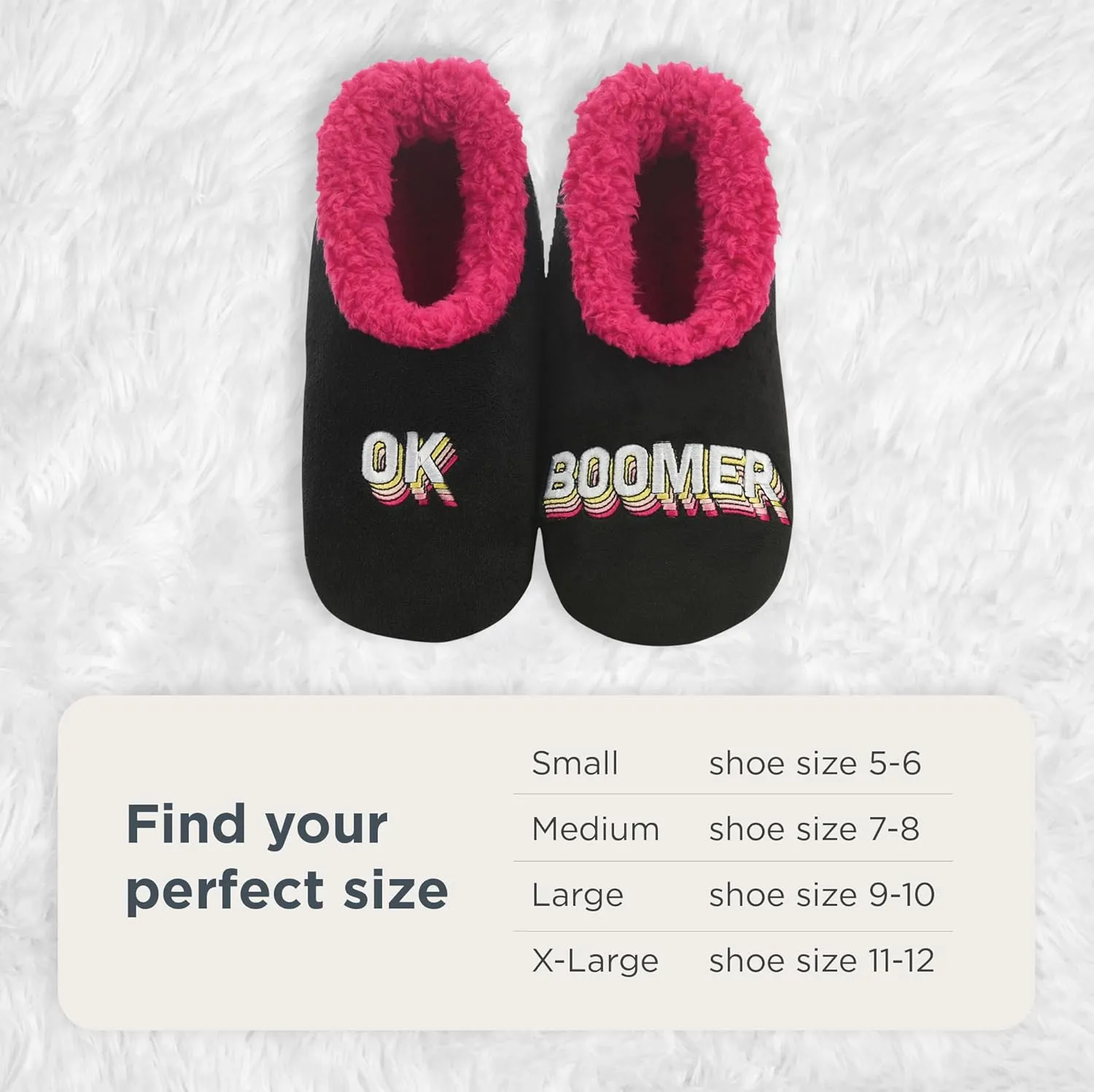 Snoozies Pairable Slipper Socks - Funny House Slippers for Women, Non-Slip Fuzzy Slipper Socks
