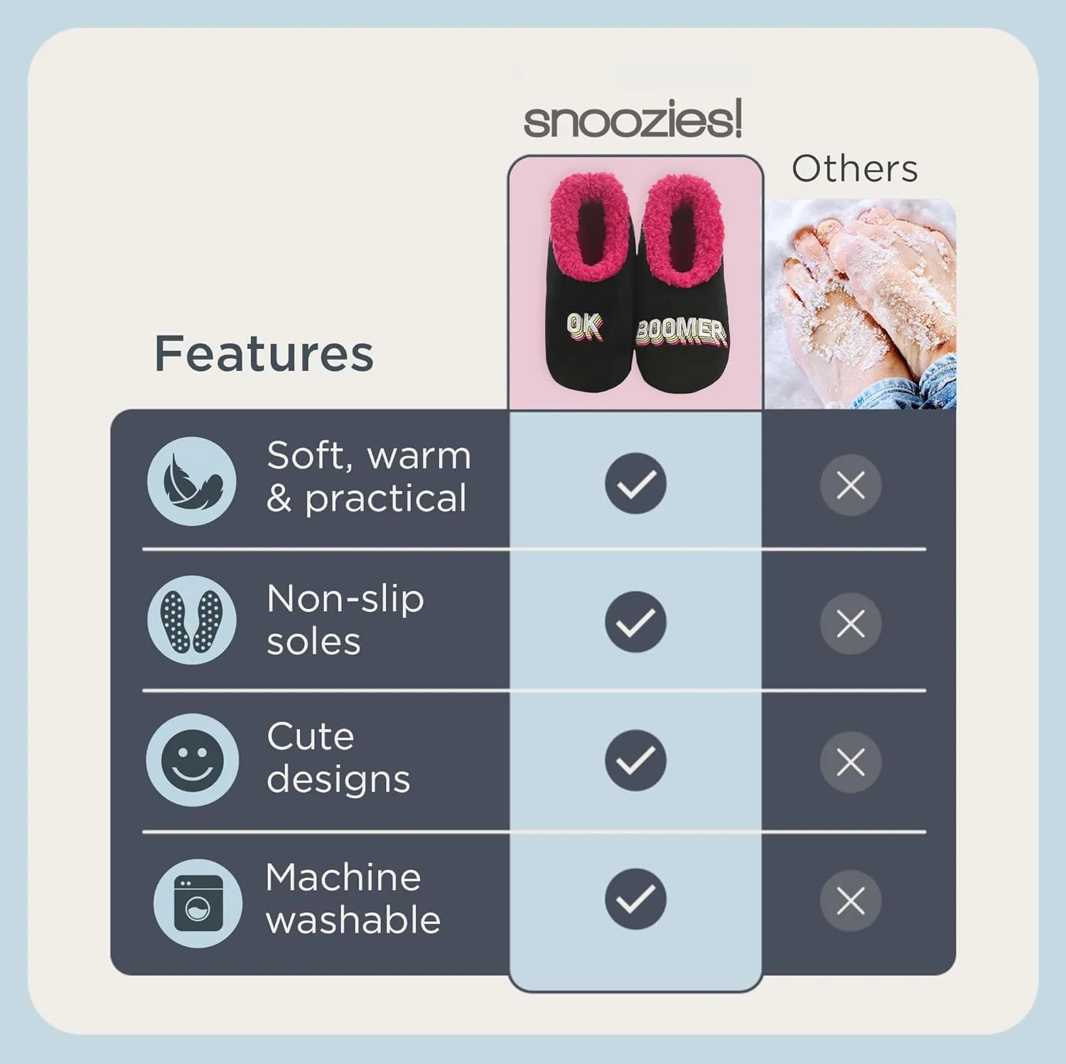 Snoozies Pairable Slipper Socks - Funny House Slippers for Women, Non-Slip Fuzzy Slipper Socks