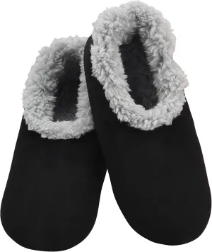 Snoozies Sherpa-Lined Slipper Socks for Women - Fuzzy, Cute, and Cozy Slippers for Women with Non-Slip Sole - Washable House Slippers