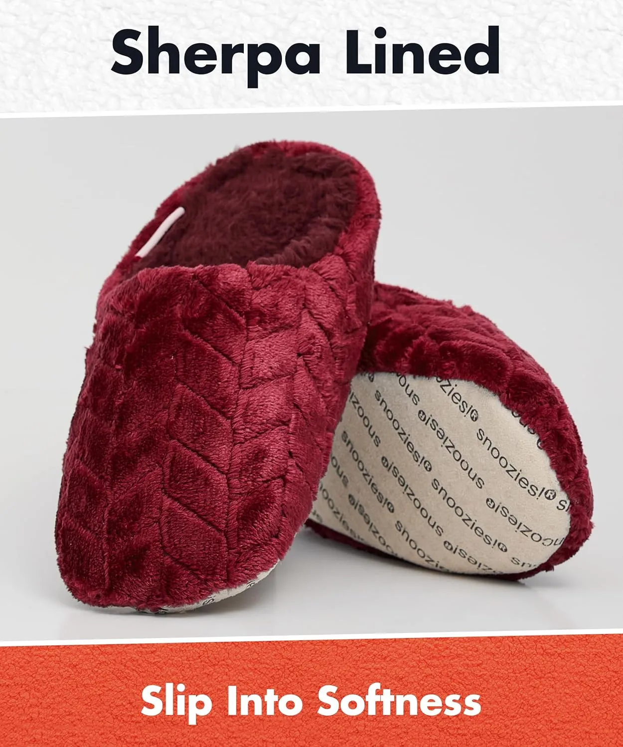 Snoozies Women's Chevron Scuff Slippers - Indoor Fuzzy Slippers with Non-Skid Sole, Cozy Comfort for Women