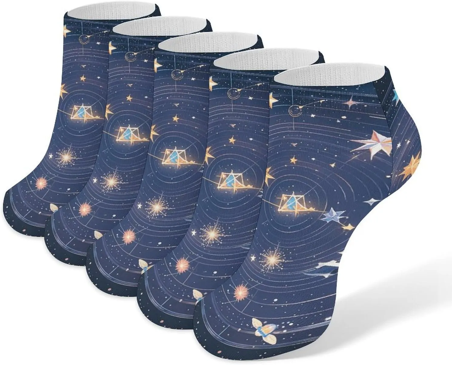 Socks Christmas Socks Constellations Cosmic Galaxies Printed Warm Soft Socks Athletic Socks Winter Socks Ankle Socks