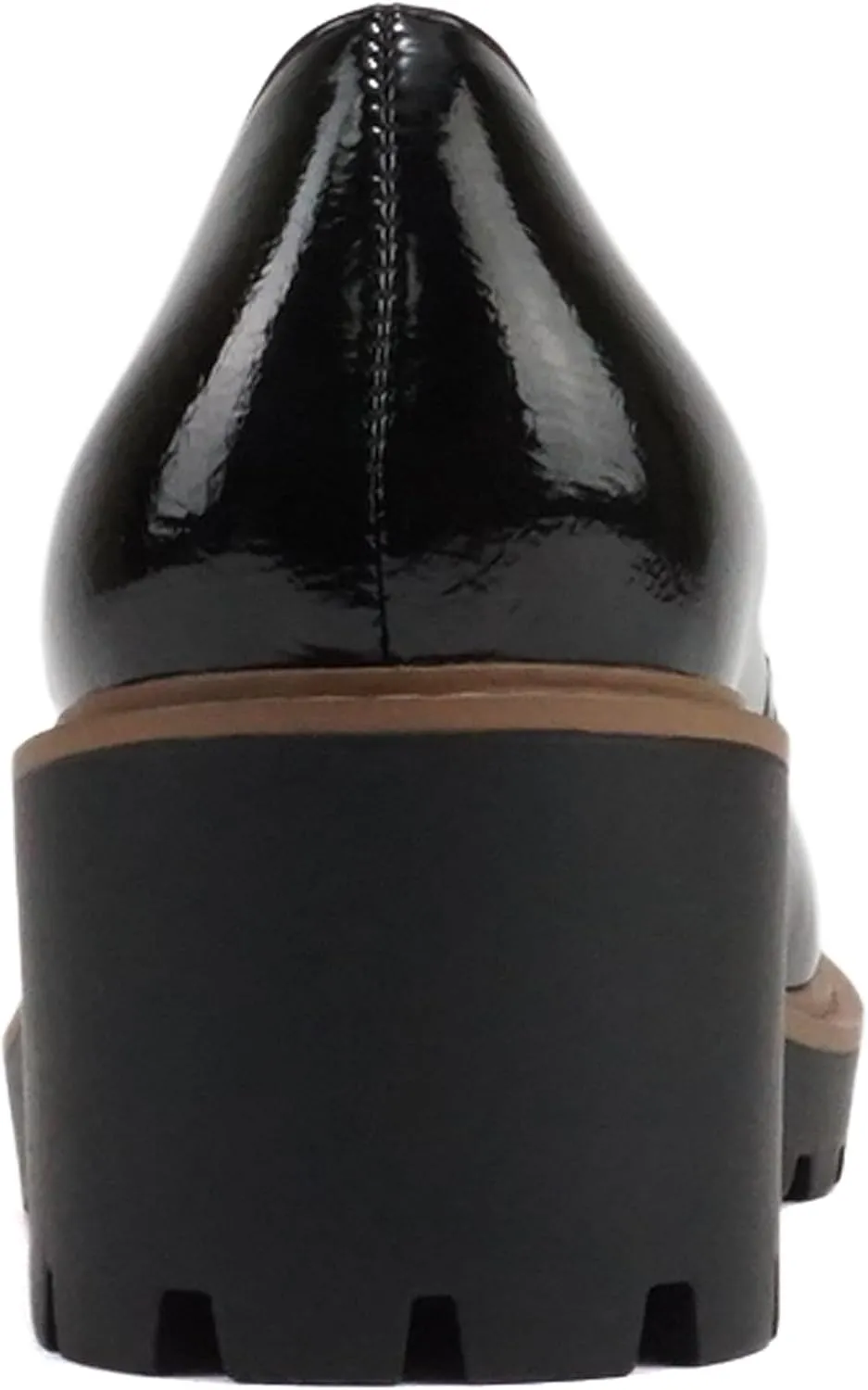 Soda “Smart” ~ Women Round Toe Slip-On Low Wedge Heel Lug Sole Loafer Shoe