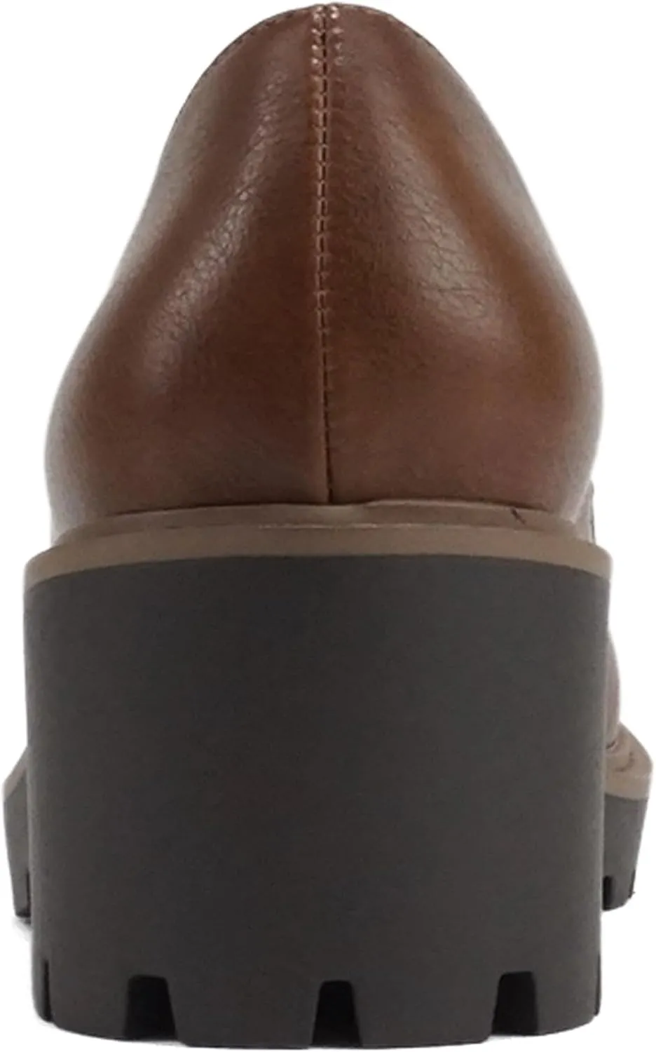 Soda “Smart” ~ Women Round Toe Slip-On Low Wedge Heel Lug Sole Loafer Shoe