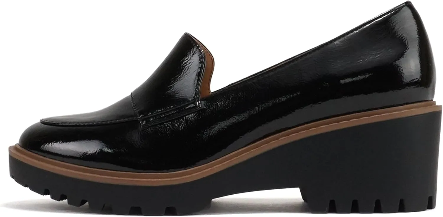 Soda “Smart” ~ Women Round Toe Slip-On Low Wedge Heel Lug Sole Loafer Shoe