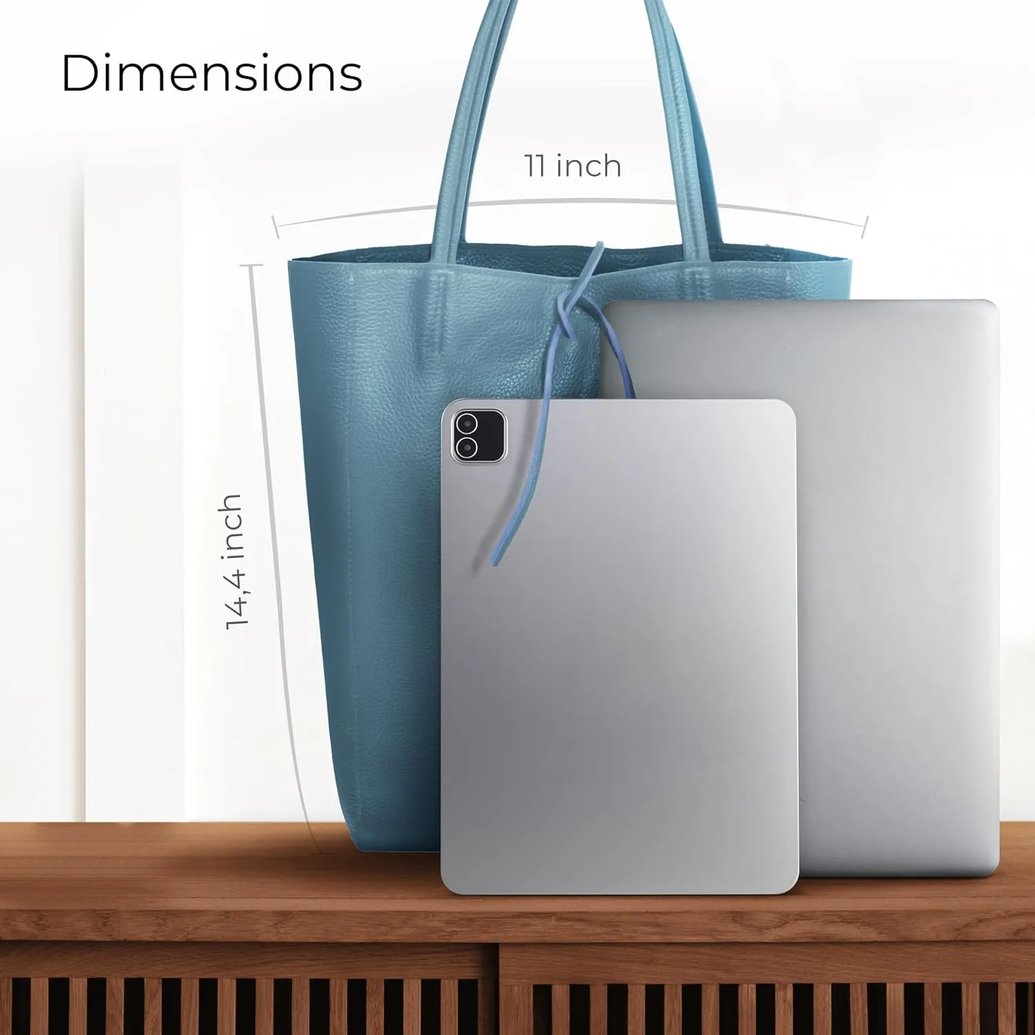 Soft Italian Genuine Calf Leather Tote Bag | Unstructured Unlined Shopper with Zipper, Inside Pocket & Flat Base
