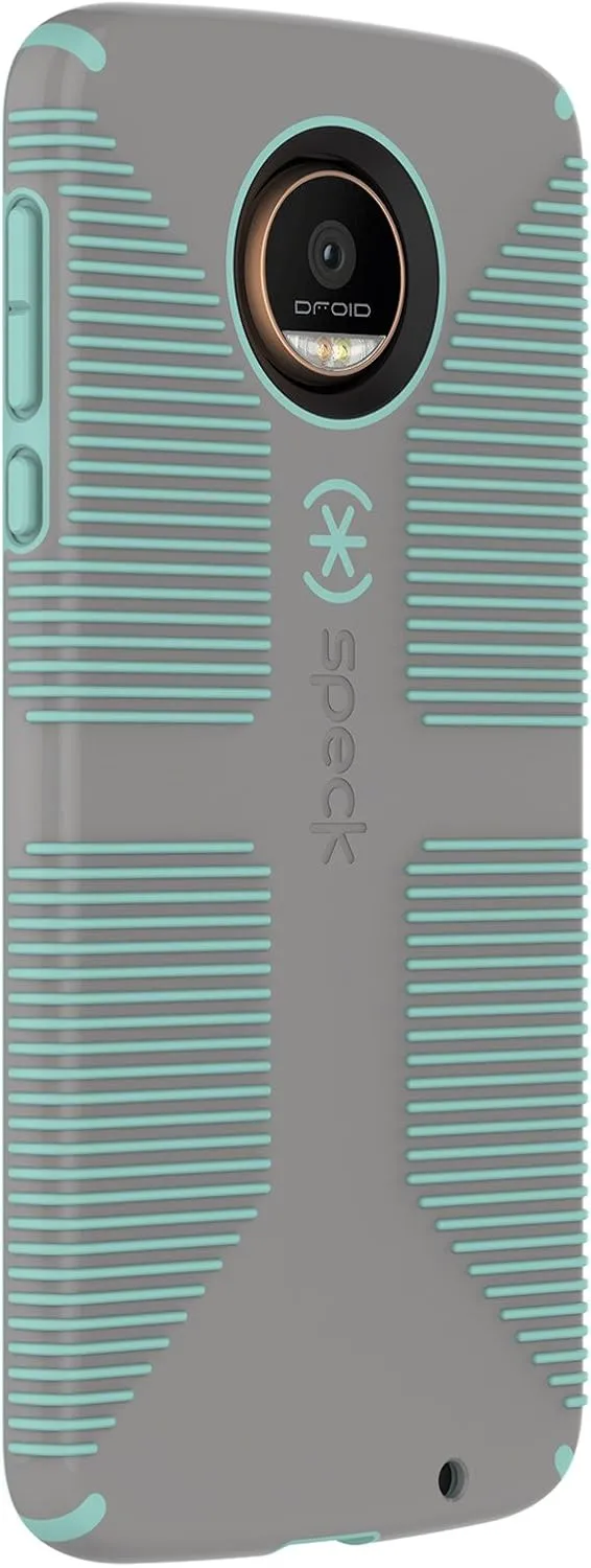 Speck Products CandyShell Grip Case for Moto Z Droid Smartphone, Sand Grey/Aloe Green