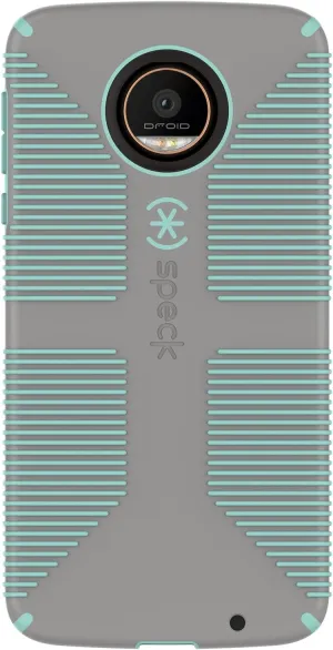 Speck Products CandyShell Grip Case for Moto Z Droid Smartphone, Sand Grey/Aloe Green