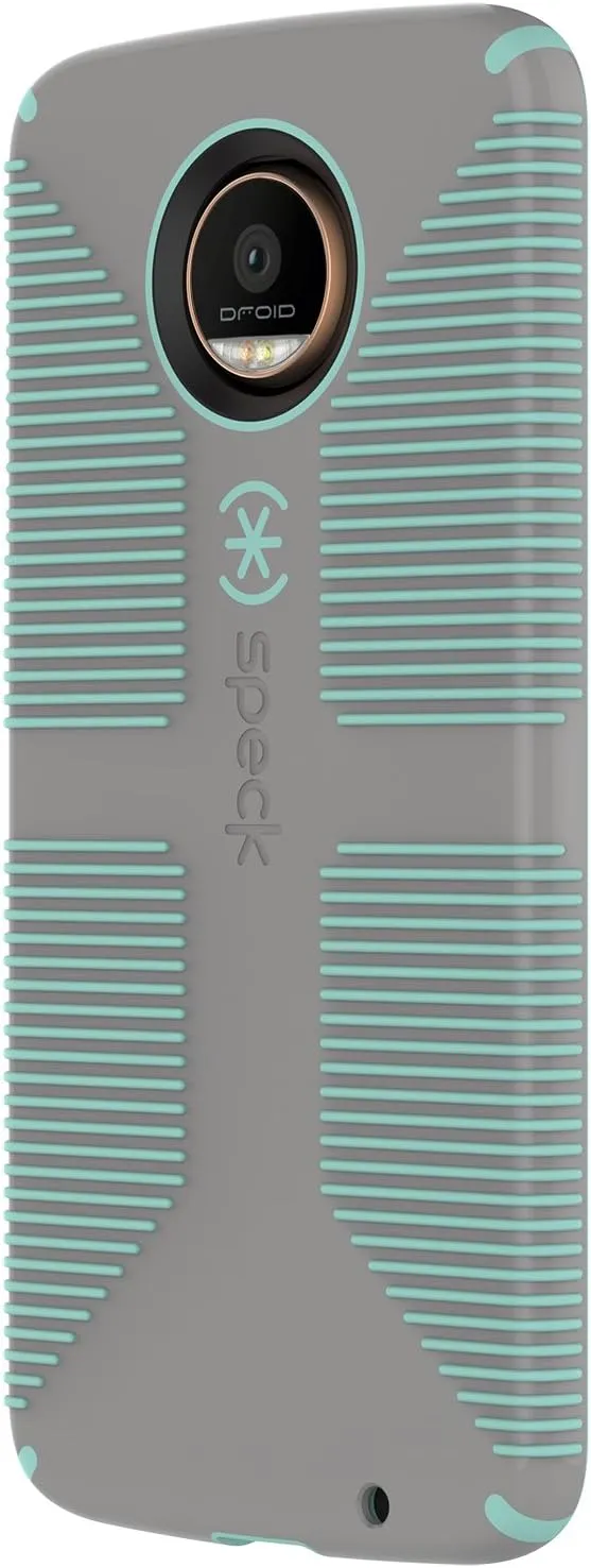 Speck Products CandyShell Grip Case for Moto Z Droid Smartphone, Sand Grey/Aloe Green