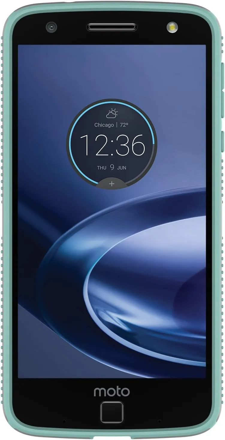 Speck Products CandyShell Grip Case for Moto Z Droid Smartphone, Sand Grey/Aloe Green