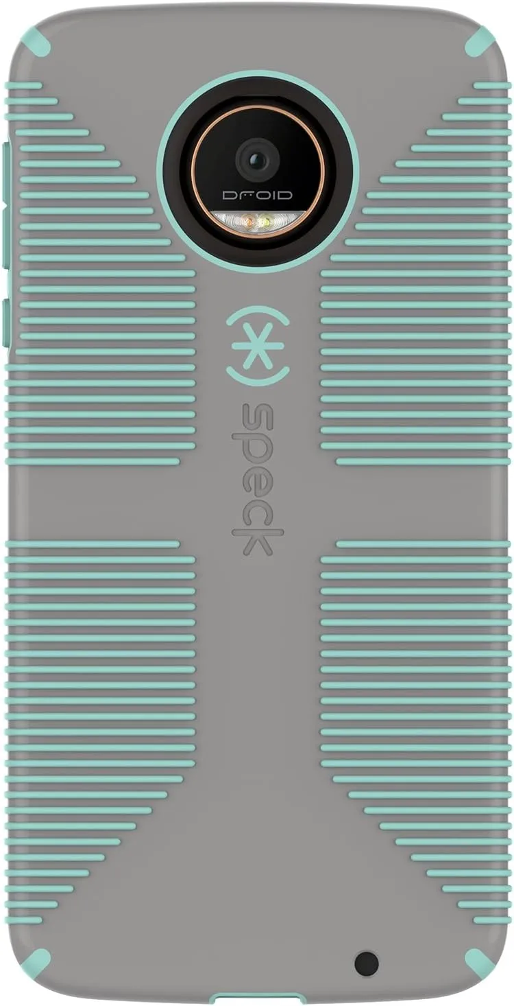 Speck Products CandyShell Grip Case for Moto Z Droid Smartphone, Sand Grey/Aloe Green