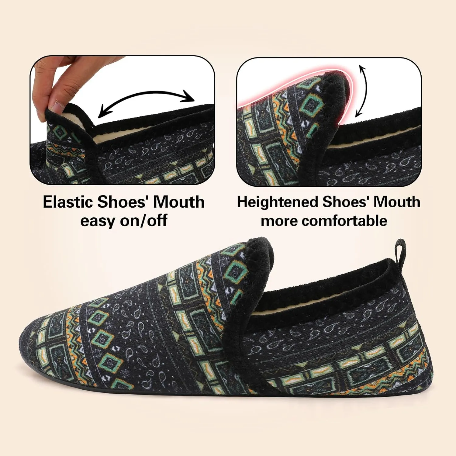 Spesoul Slippers for Women Men Furry Indoor House Shoes Soft Rubber Sole Slipper Socks Slip On House Slippers for Bedroom Home Office Travel Yoga