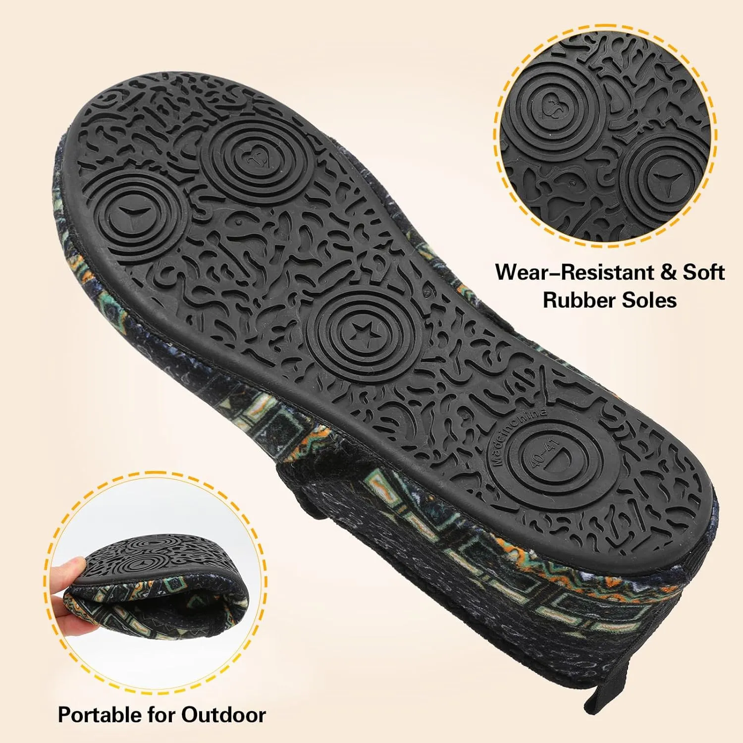 Spesoul Slippers for Women Men Furry Indoor House Shoes Soft Rubber Sole Slipper Socks Slip On House Slippers for Bedroom Home Office Travel Yoga
