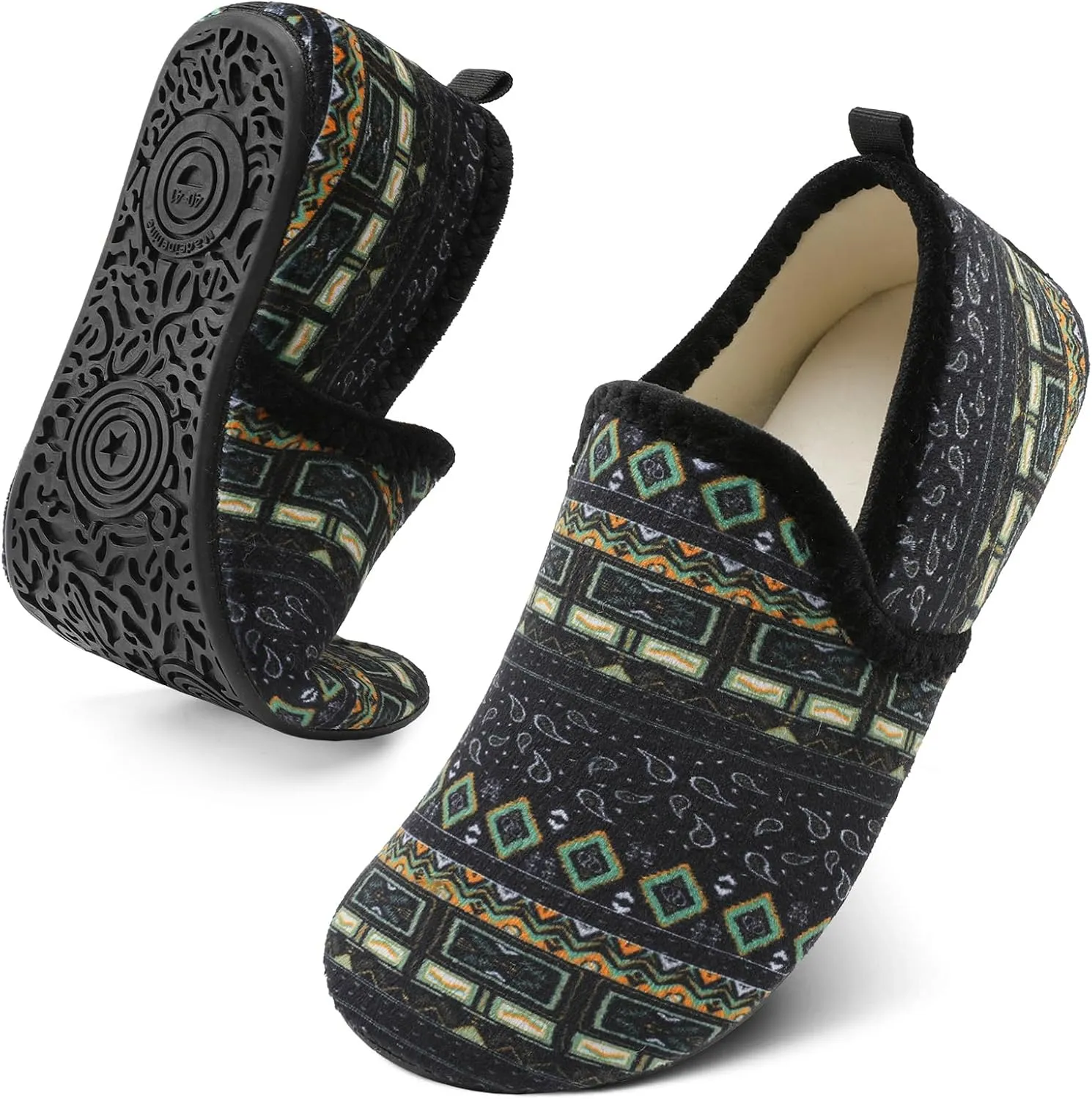 Spesoul Slippers for Women Men Furry Indoor House Shoes Soft Rubber Sole Slipper Socks Slip On House Slippers for Bedroom Home Office Travel Yoga