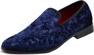 SPT03 Men's Vintage Plain Velvet Dress Loafers Slip On Shoes Classic Tuxedo Dress Shoes