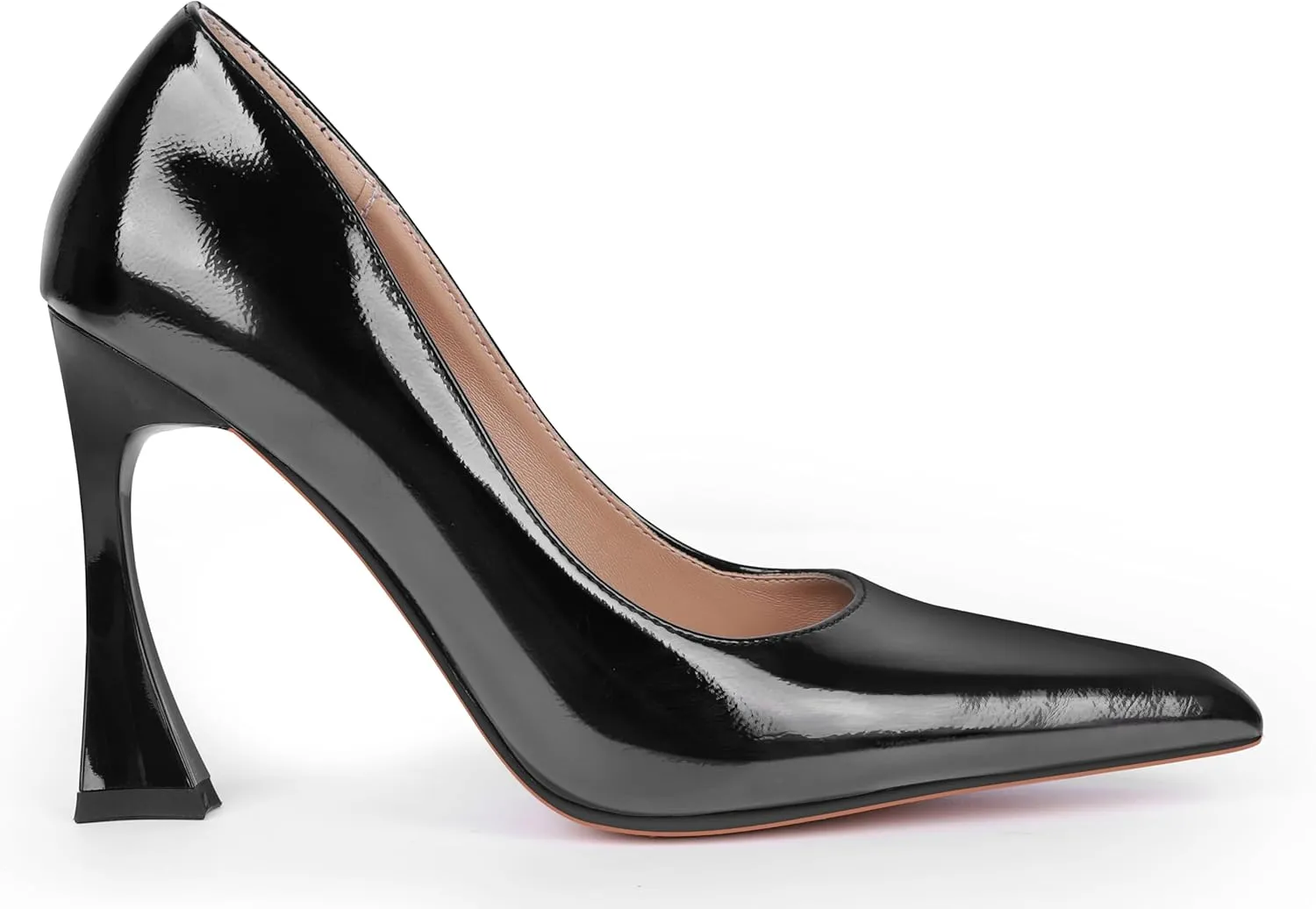 Stiletto Mid Heel for Women Pointed Toe Stiletto Heels Closed Toe Pumps Slip on High Heels 4 inch Dress Pumps