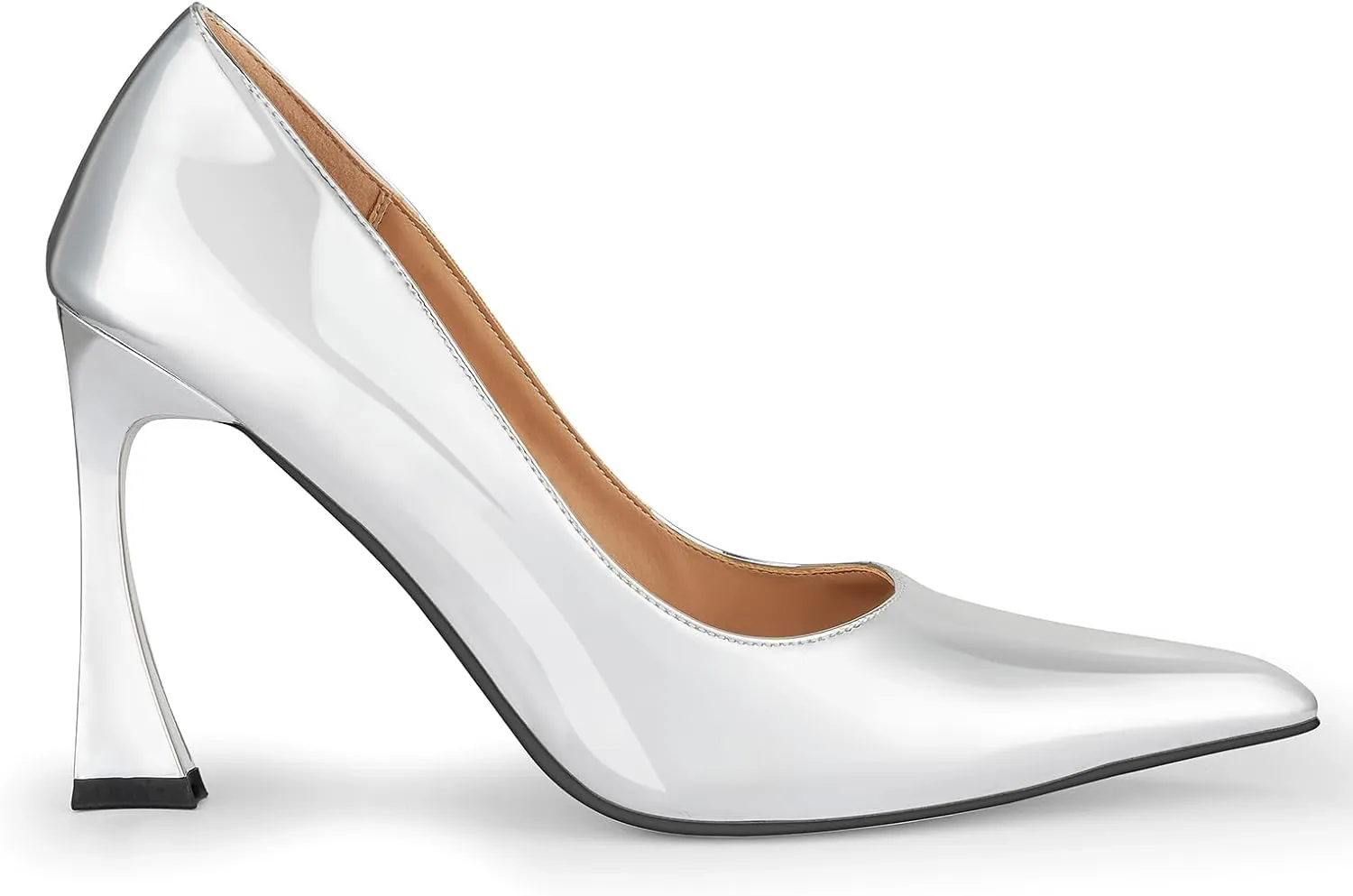 Stiletto Mid Heel for Women Pointed Toe Stiletto Heels Closed Toe Pumps Slip on High Heels 4 inch Dress Pumps