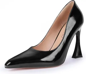 Stiletto Mid Heel for Women Pointed Toe Stiletto Heels Closed Toe Pumps Slip on High Heels 4 inch Dress Pumps