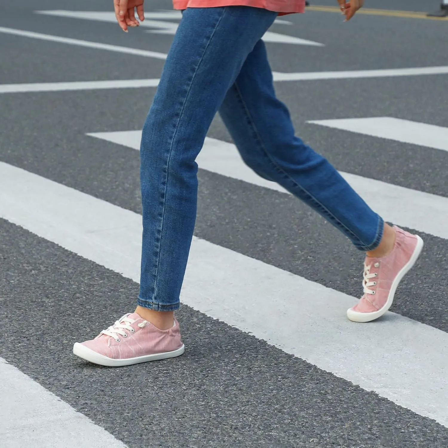STQ Women Slip On Sneakers, Comfortable Casual Canvas Shoes
