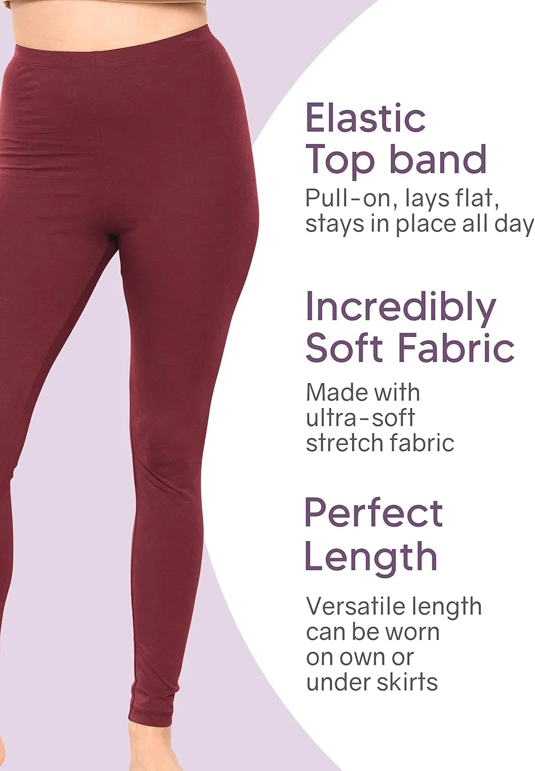 STRETCH IS COMFORT Women's and Plus Size High Rise Knee and Ankle Leggings